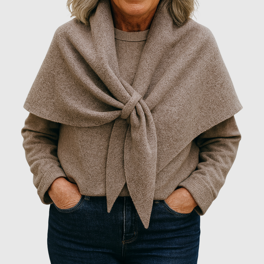 OLIVIA | PONCHO ENVOLVENTE DE PUNTO