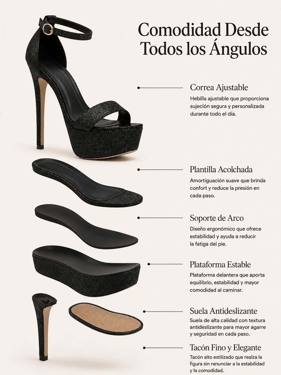 BEATRIZ | STILETTO DE PLATAFORMA CON LENTEJUELAS