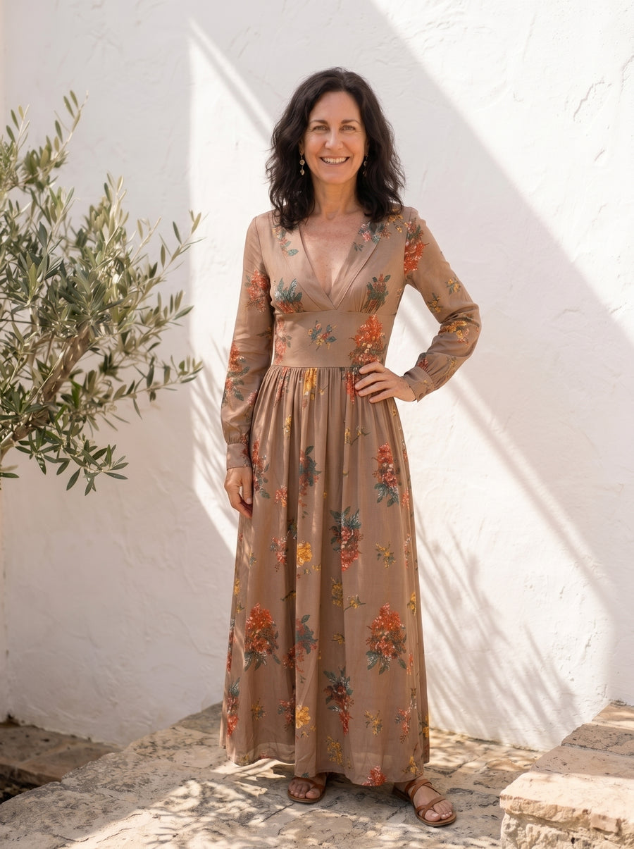 MARTINA | VESTIDO FLORAL DE MANGA LARGA
