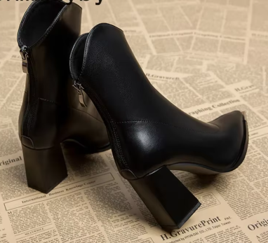 VERA| BOTINES DE TACÓN CUADRADO
