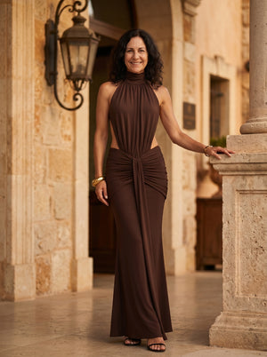 ALEJANDRA | VESTIDO LARGO HALTER DE GALA
