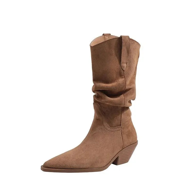 AINHOA | BOTAS WESTERN DE ANTE CON TACÓN MEDIO