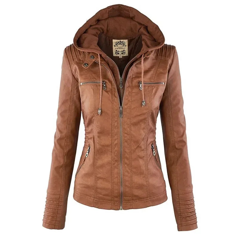 RAQUEL | CAZADORA BIKER CON CAPUCHA REMOVIBLE