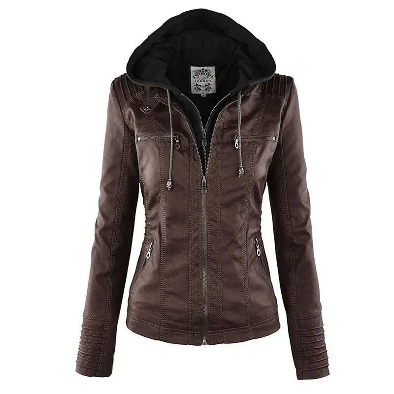 RAQUEL | CAZADORA BIKER CON CAPUCHA REMOVIBLE