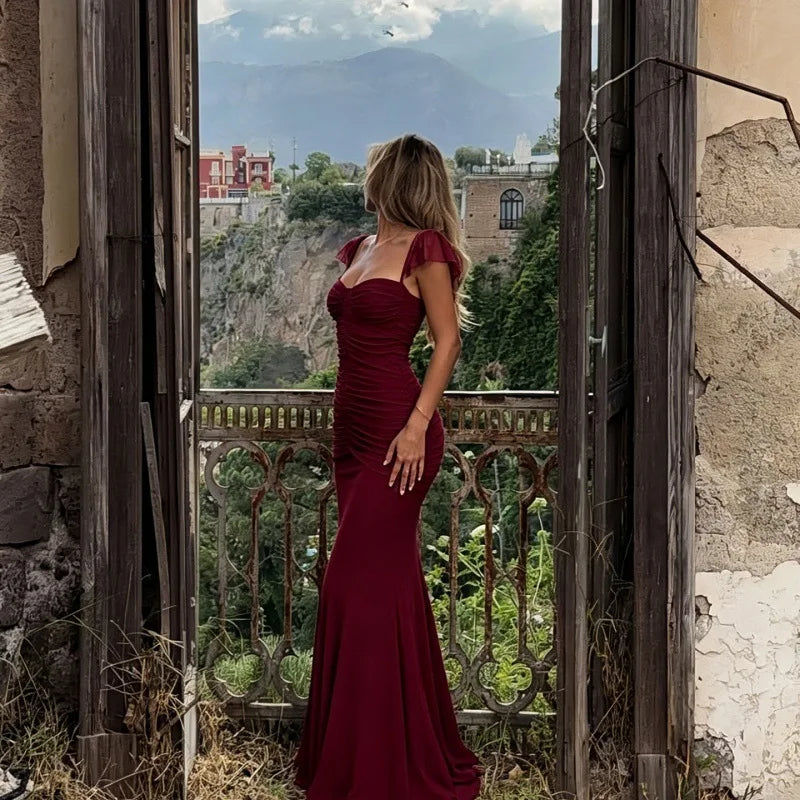 AURORA | VESTIDO MAXI SIRENA CON ESPALDA DESCUBIERTA
