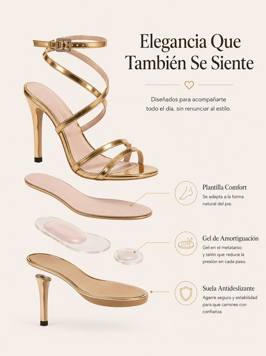 TACÓN CHLOÉ | STILETTO DE CHAROL CON TIRA AL TOBILLO