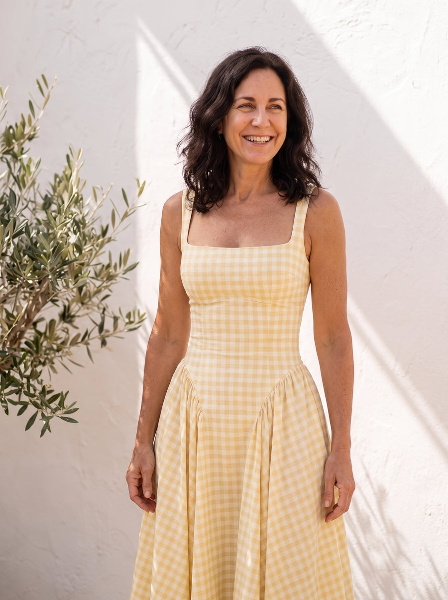 POPPY | VESTIDO CORSÉ DE VICHY CON FALDA AMPLIA