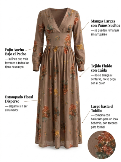 MARTINA | VESTIDO FLORAL DE MANGA LARGA