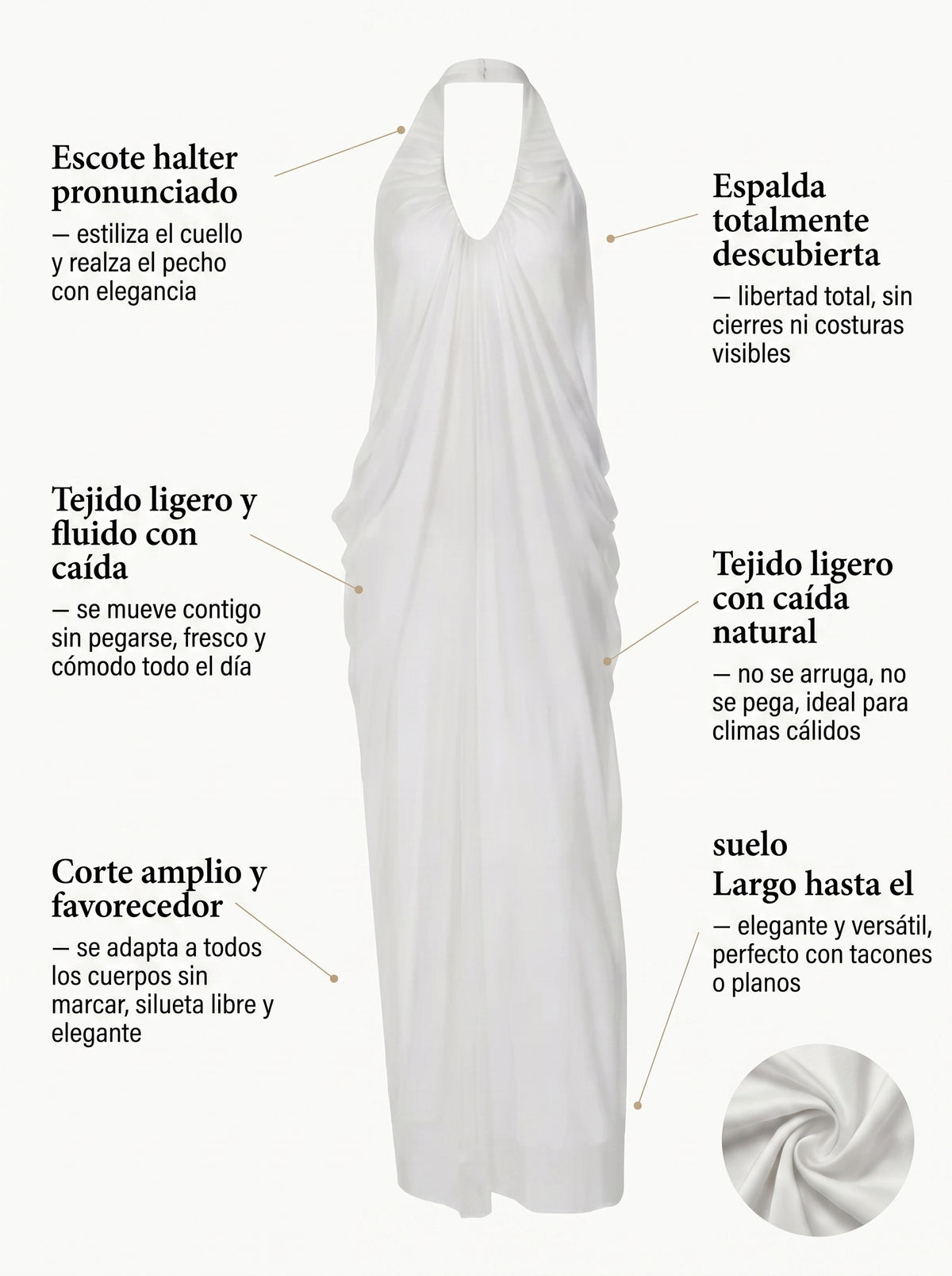 Diana | Grecian Draped White Maxi Dress