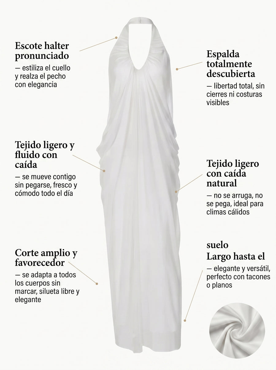 Diana | Grecian Draped White Maxi Dress